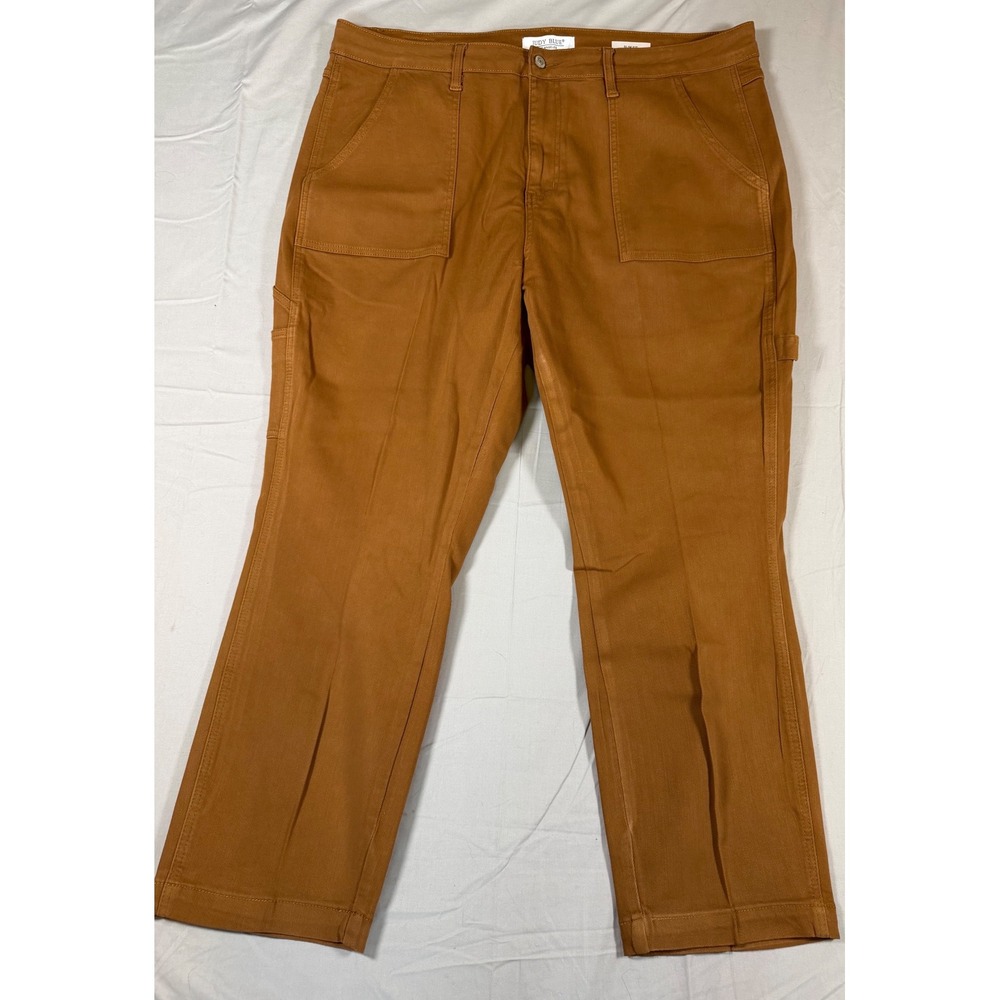 Judy Blue Slim Fit Carpenter Utility Pants Brown High Rise 22W JB88462 C